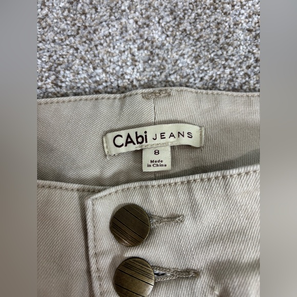 Cabi Pants Womens Size 8 Ivory Cotton Denim Jeans Boyfriend Straight Mid Rise - Picture 8 of 10